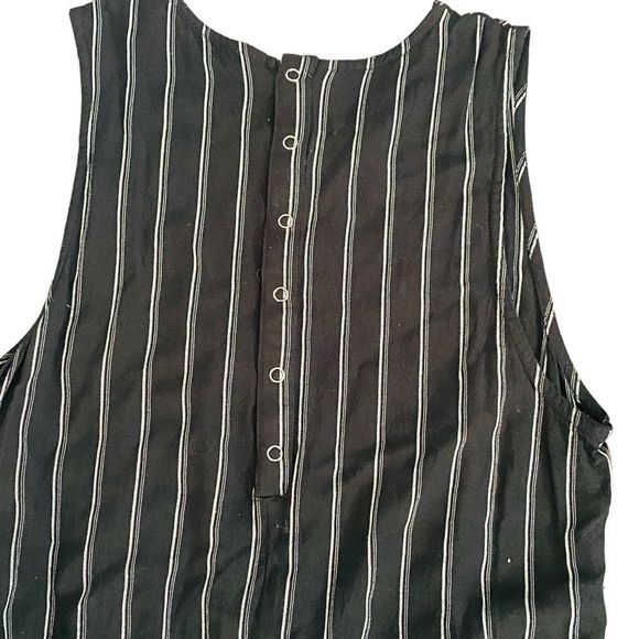 RVCA Pop Out Jumpsuit Black White Sleeveless M Pockets - Picture 10 of 13